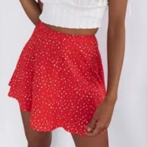 Glam Red Mini Skirt